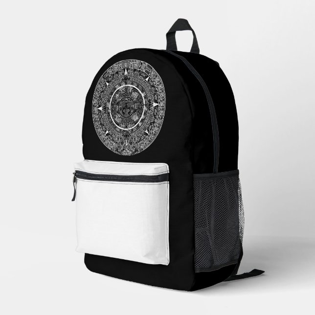 Aztec Sun Stone Maya Kalender 3 Bedruckter Rucksack (Rückseitige Ecke Rechts)