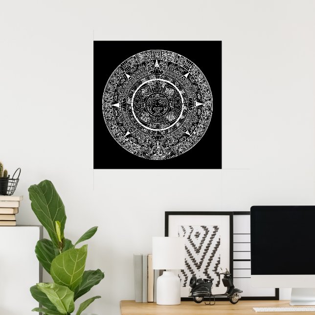 Aztec Sun Stone Maya Kalender 3 Poster (Heimbüro)