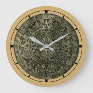 Aztec Sun Stone Zodiac Kalender Große Wanduhr