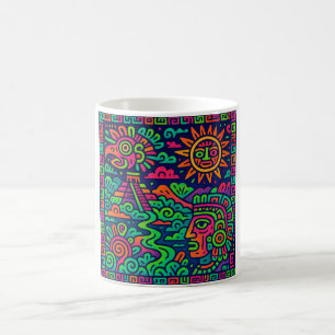 Aztec Sunrise - Neon Mayan Tasse