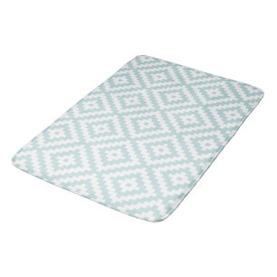 Aztec Symbol Block Ptn Duck Egg Blue & White II Badematte