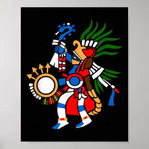 Aztec Symbol Gott des Krieges und Sun Huitzilopoch Poster