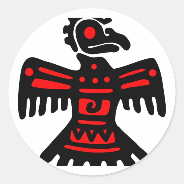 Aztec Thunderbird Runder Aufkleber (Vorderseite)