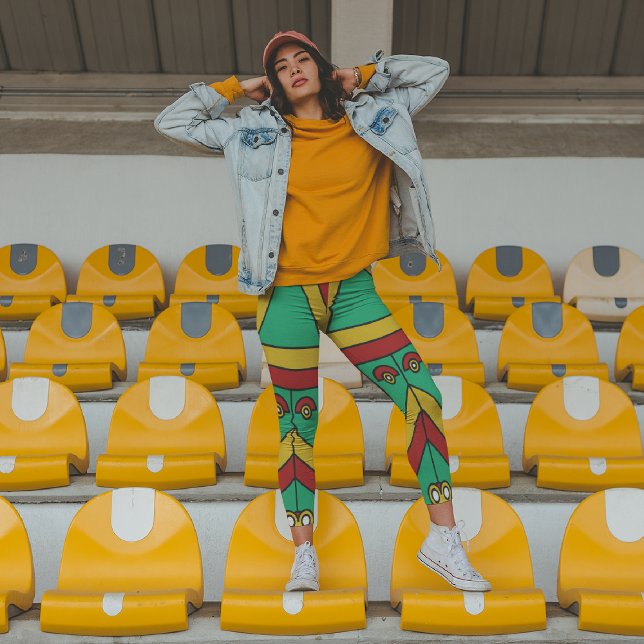 Aztec Tiki Mask Capri Leggings (Von Creator hochgeladen)