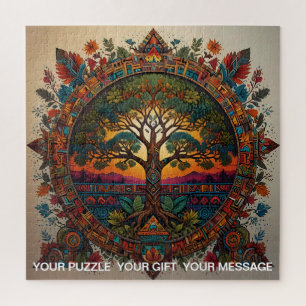Aztec Tree of Life Abstrakt Medium Mix Puzzle