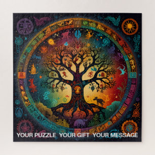 Aztec Tree of Life Abstrakt Medium Mix Puzzle