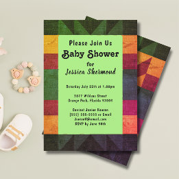 Aztec Tribal Abstrakt Retro 70er Baby Shower Card Einladung