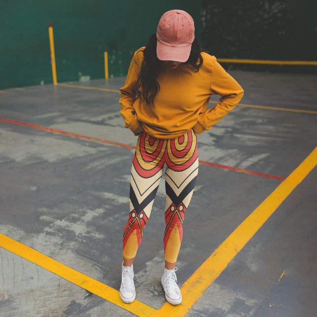 Aztec Tribal Art Capri Leggings (Von Creator hochgeladen)