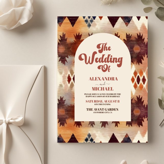 Aztec Tribal Brown Ethnic Western Wedding Flyer (Von Creator hochgeladen)