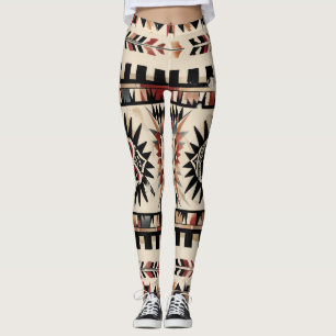 Aztec Tribal Geometric Muster Leggings