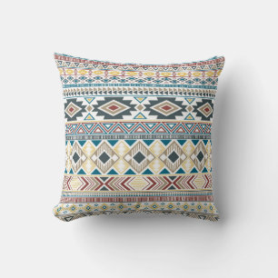 Aztec Tribal Motifs: Geometrisches Nahtloses Desig Kissen