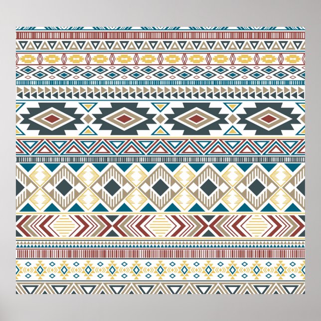 Aztec Tribal Motifs: Geometrisches Nahtloses Desig Poster (Vorne)