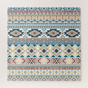 Aztec Tribal Motifs: Geometrisches Nahtloses Desig Puzzle