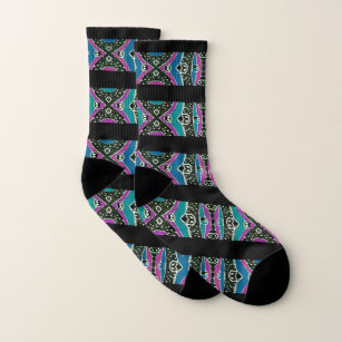 Aztec Tribal-Muster Multifarben-Mehrfarben-Mehrdru Socken