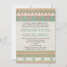 Aztec Tribal Native Pastel Peach/Aqua