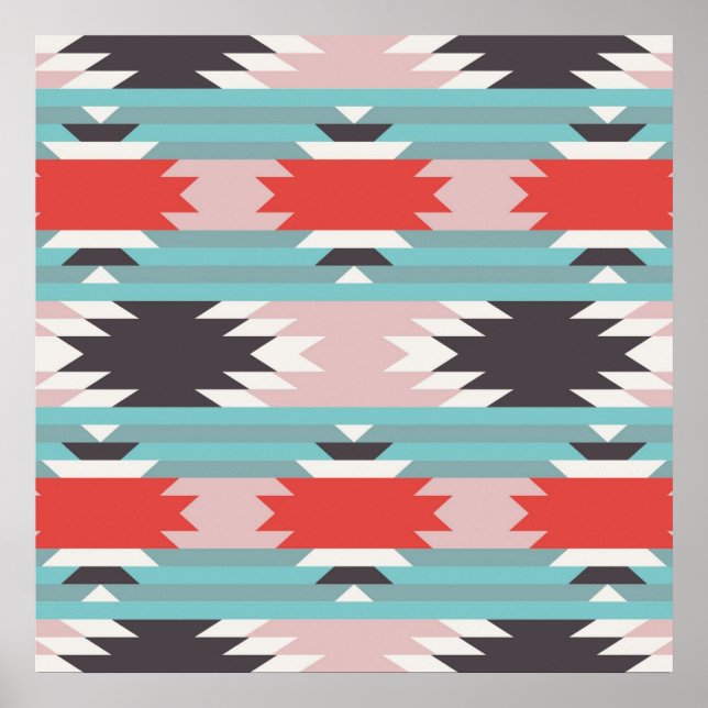 Aztec Tribal Pattern Indianerprinzen Poster (Vorne)