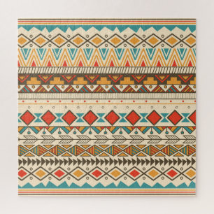 Aztec Tribal Striped Vintag Illustration Puzzle