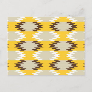 Aztec Tribal Yellow Brown Indianerdesigns Postkarte