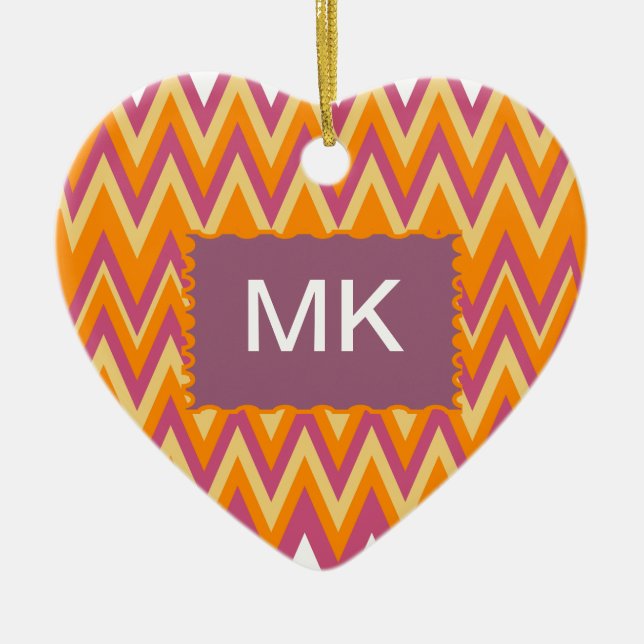 Aztec Tribal ZigZag Keramik Ornament (Vorne)