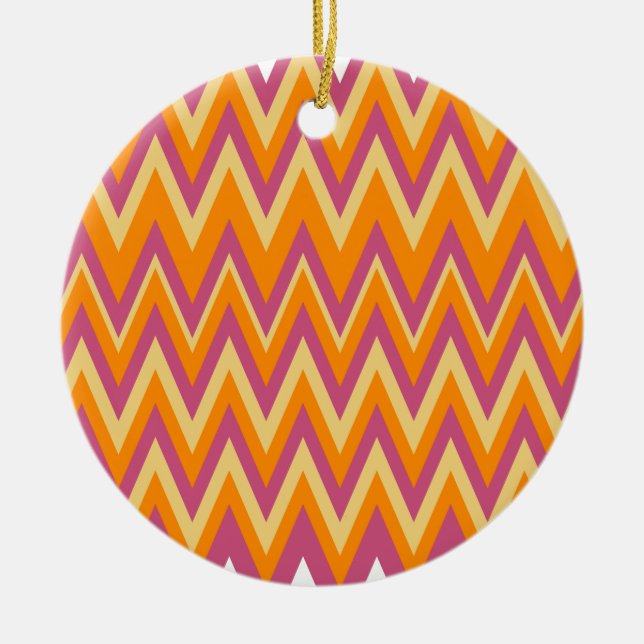Aztec Tribal ZigZag Keramikornament (Vorne)