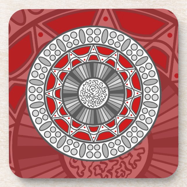 Aztec trifft Alien Square Untersetzer (Vorderseite)