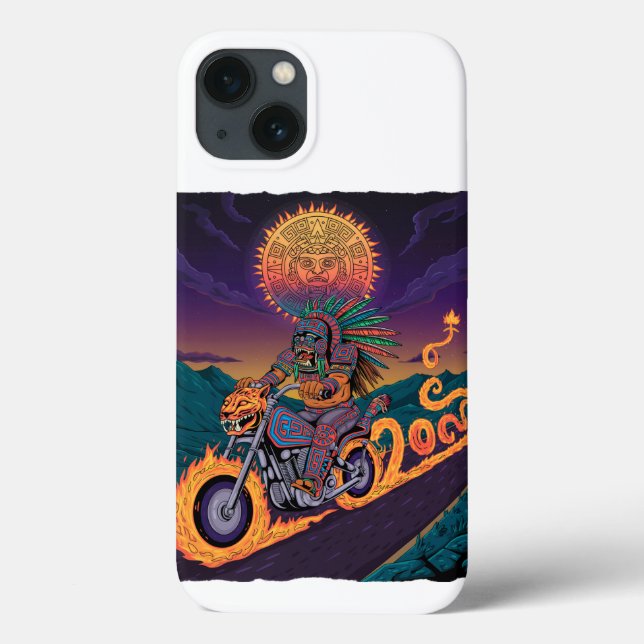 Aztec Warrior Biker | Feuerwehrmann & Jaguar Case-Mate iPhone Hülle (Rückseite)