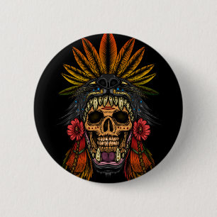 Aztec Warrior Button