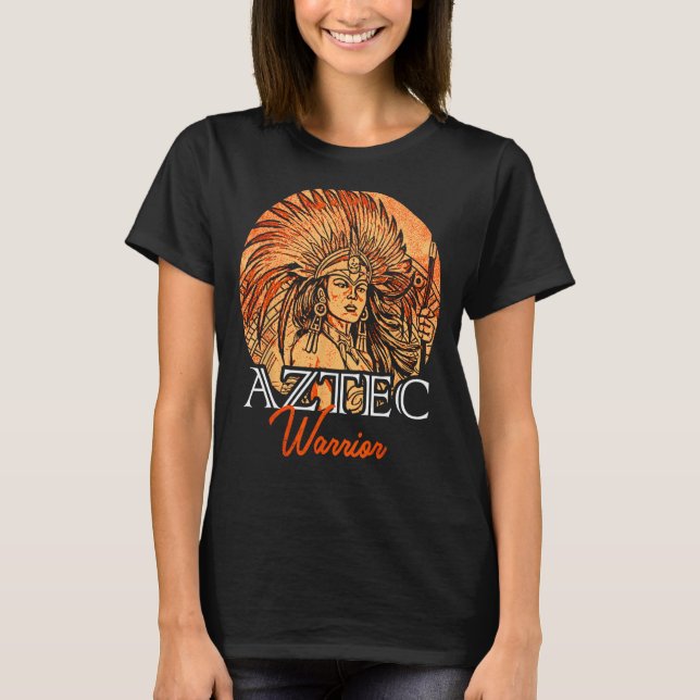 Aztec Warrior King Mexican Native Art Mayans T-Shirt (Vorderseite)