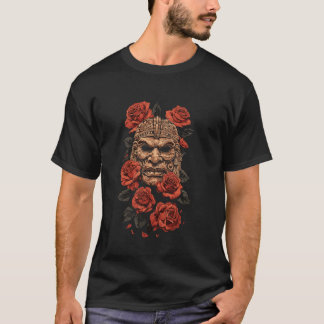 Aztec Warrior Maske mit Rose Mexiko T-Shirt