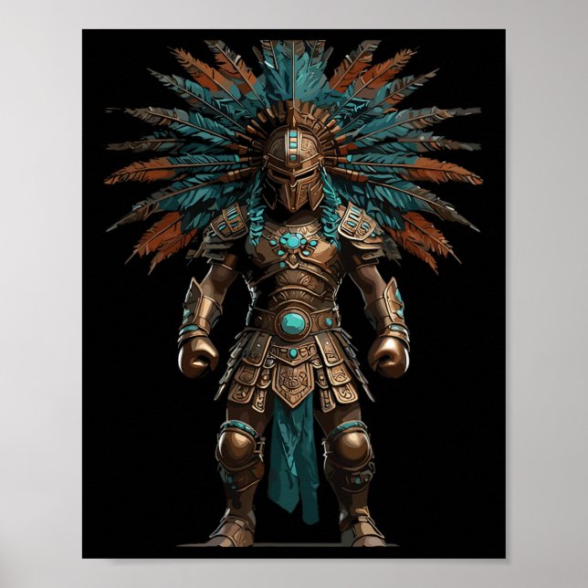 Aztec Warrior Mexican Boxing Pride Poster (Vorne)