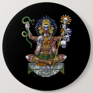 Aztec Warrior Shaman Button