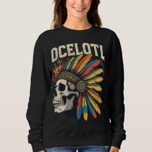 Aztec Warrior Skull mit farbenfrohen Feather Headd Sweatshirt