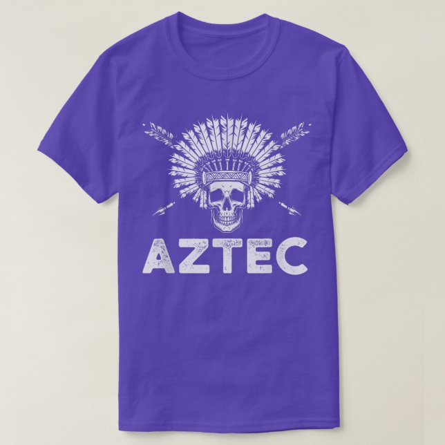 Aztec Warrior Skull Skeleton Antike Zivilisation  T-Shirt (Design vorne)