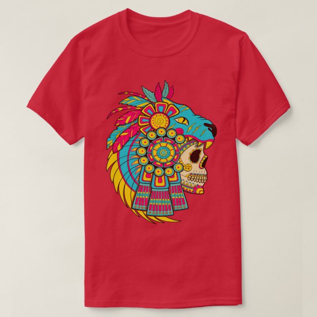 Aztec Warrior Skull T-Shirt (Design vorne)