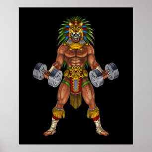 Aztec Warrior Weightlifting Poster