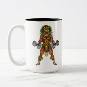 Aztec Warrior Weightlifting Zweifarbige Tasse