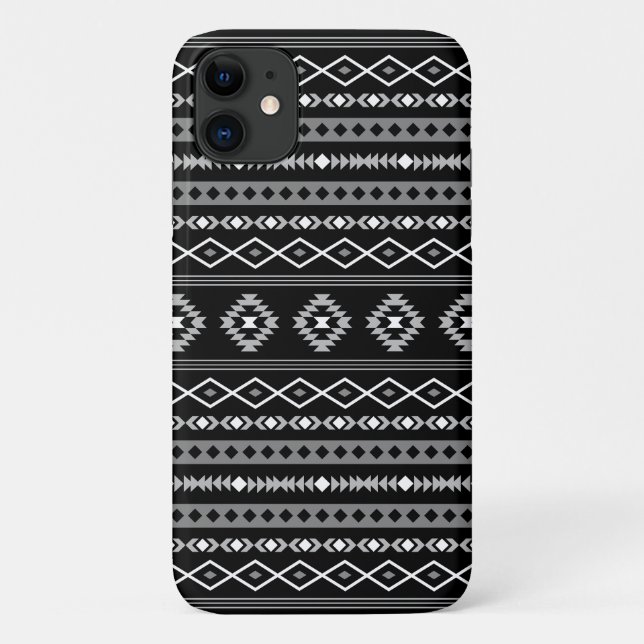 Aztec White Gray Black Mixed Motifs Muster Case-Mate iPhone Hülle (Rückseite)