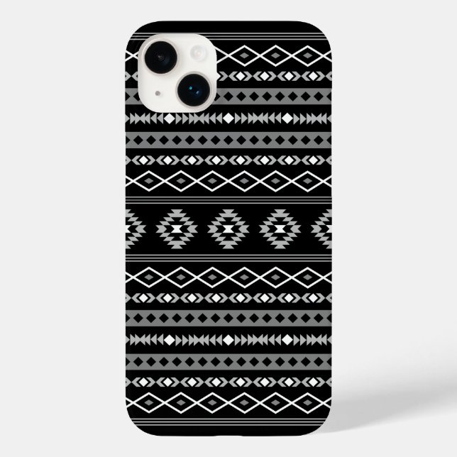Aztec White Gray Black Mixed Motifs Muster Case-Mate iPhone Hülle (Rückseite)