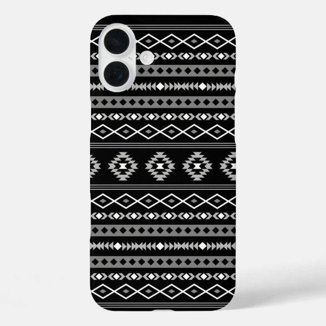 Aztec White Gray Black Mixed Motifs Muster Case-Mate iPhone Hülle (Rückseite)