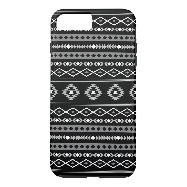 Aztec White Gray Black Mixed Motifs Muster Case-Mate iPhone Hülle (Rückseite)