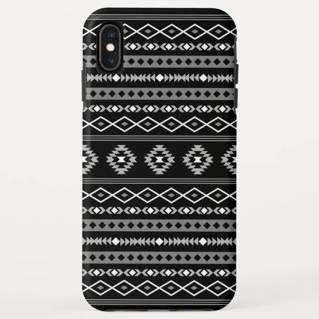 Aztec White Gray Black Mixed Motifs Muster Case-Mate iPhone Hülle (Rückseite)