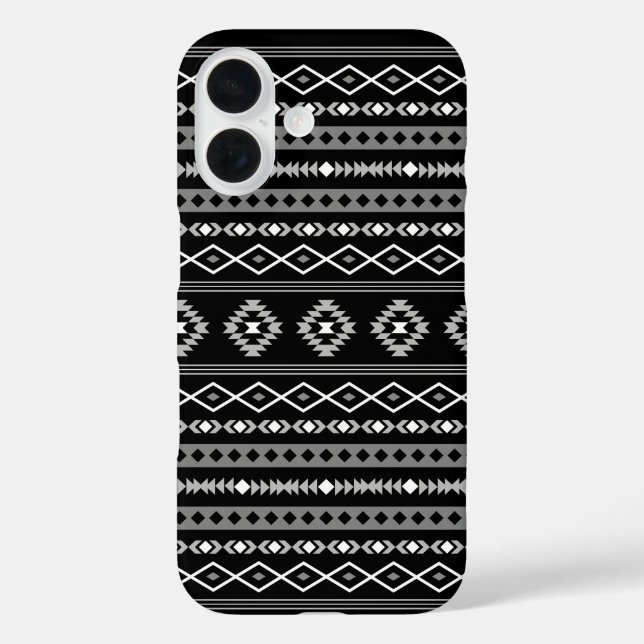 Aztec White Gray Black Mixed Motifs Muster Case-Mate iPhone Hülle (Rückseite)