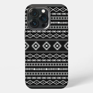 Aztec White Gray Black Mixed Motifs Muster iPhone 13 Pro Hülle