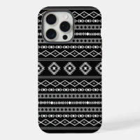 Aztec White Gray Black Mixed Motifs Muster
