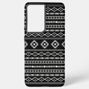 Aztec White Gray Black Mixed Motifs Muster Samsung Galaxy Hülle