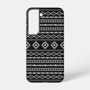 Aztec White Gray Black Mixed Motifs Muster Samsung Galaxy Hülle