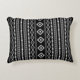 Aztec White Gray Black Mixed Motifs V Muster Dekokissen