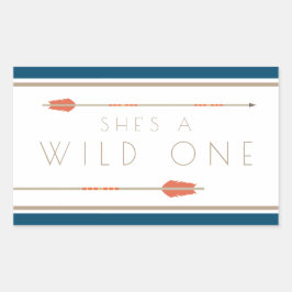 Aztec Wild One | Erster Geburtstag Rechteckiger Aufkleber