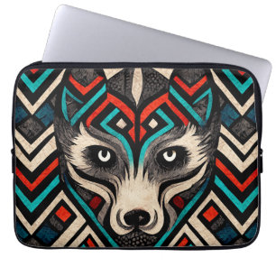 Aztec Wolf Face Laptopschutzhülle