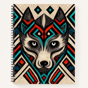 Aztec Wolf Face Notizbuch